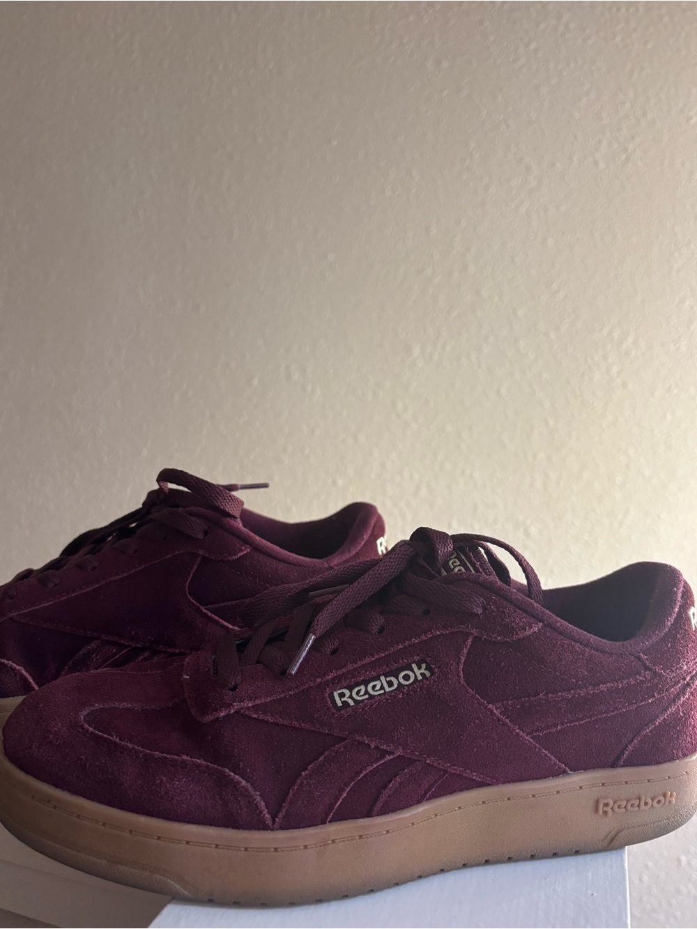 Reebok Women's Suede Sneakers in Burgundy